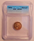 1911 2.5 INDIAN HEAD GOLD COIN / ICG AU 55