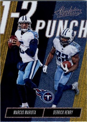 2018 Absolute One Two Punch Spectrum Gold #20 Derrick Henry Marcus Mariota FB