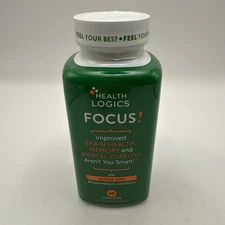Health Logics FOCUS! Brain Health Cognitive Support Supplement 60 Caps New