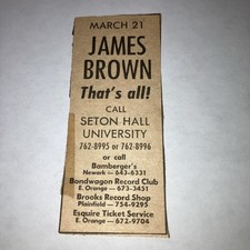 1969 JAMES BROWN SETON HALL UNIVERSITY CONCERT AD – SOUL / FUNK EPHEMERA
