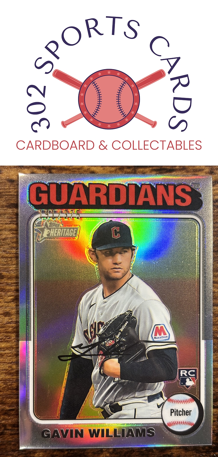 2024 Topps Heritage #489 Gavin Williams Chrome Silver Refractor #/375