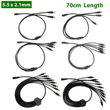 5.5x2.1mm Power Splitter Cable DC 12V 1-10 way Female to Male Connection Wire