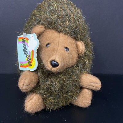Vintage Heartline Snuggables Hazel Hedgehog Plush Brown Hairy Stuffed Animal NWT