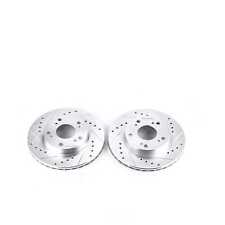 Disc Brake Rotor Set-Front Drilled, Slotted and Zinc Plated Brake Rotor Pair