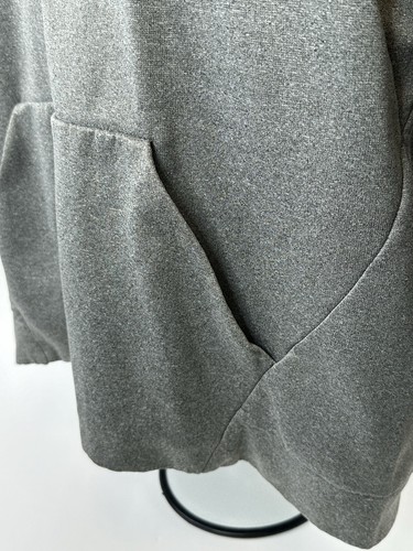 Nike Hoodie Adult Large Gray Neon Yellow Thermafit Hooded Sweatshirt Spellout - Picture 5 of 13