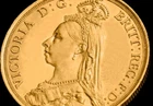 Gold plated 24K Double sovereign Queen Victoria Head British coin 1887