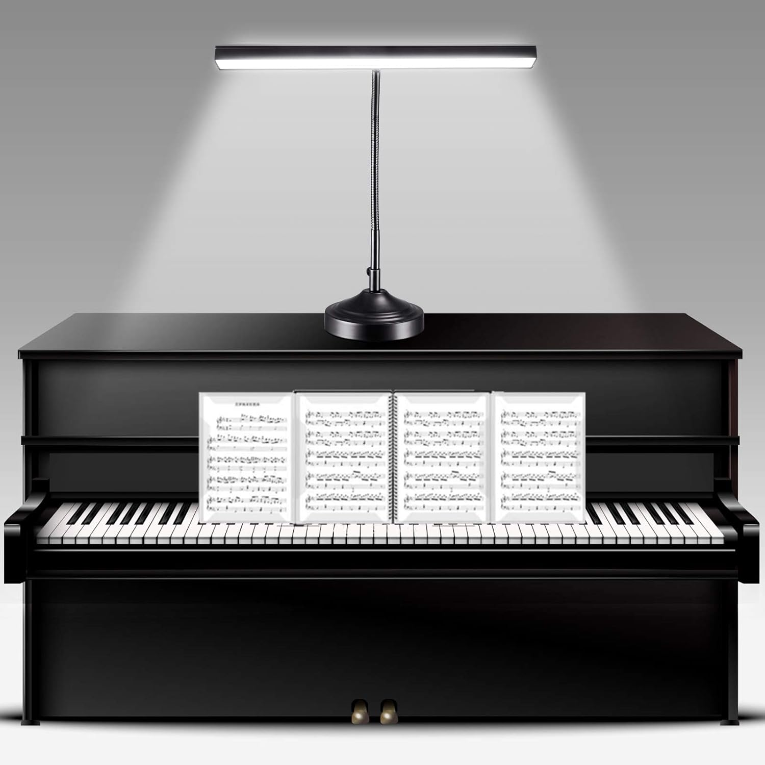 Piano Light Lamp for Upright Piano, 2-In-1 Table Lamp with Base & Clamp Bright F