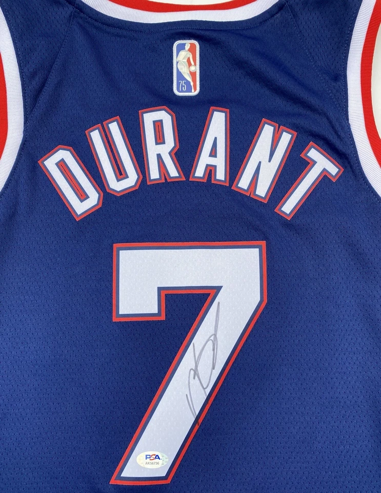 KEVIN DURANT #7 SIGNED BROOKLYN NETS SWINGMAN BASKETBALL JERSEY PSA/DNA WARRIORS - Image 2 of 4