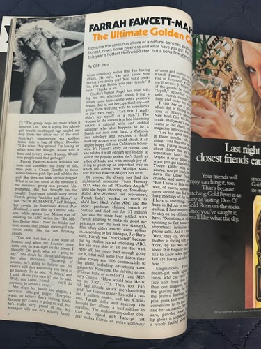 Kim Basinger Cosmopolitan July 1978 Magazine Farrah Fawcett articale Carson - Picture 2 of 5