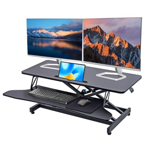 Height Adjustable Standing Desk Monitor Riser Tabletop Sit to Stand Workstation