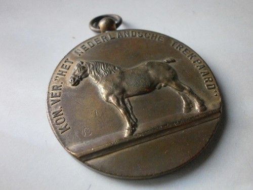VINTAGE 1950 DUTCH ZEELAND DRAFT / HEAVY HORSE PRIZE MEDAL GOLD / BRONZE COLOUR - Picture 6 of 7