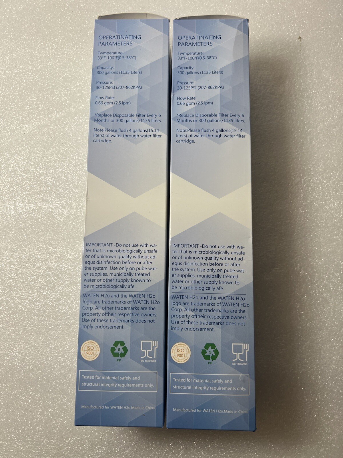 Waten H2O 4396710/4396841/EDR3RXD1 Replacement Water Filter Refrigerator  2 PACK