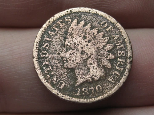 1870 Indian Head Cent Penny- VG/Fine Details, Shallow N