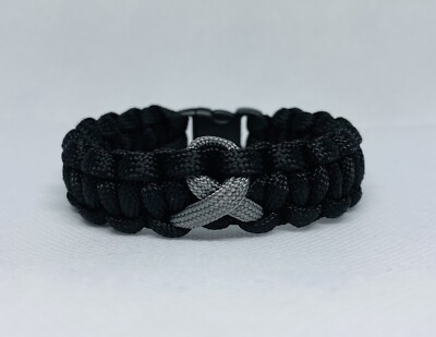 Brain Cancer Awareness Ribbon Paracord Armband ** BITTE HANDGELENKGRÖSSE ANGEBEN **