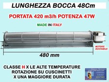 VENTOLA VENTILATORE TANGENZIALE  STUFE A PELLET LUNGHEZZA  48 CM + MOTORE 3CM-DX