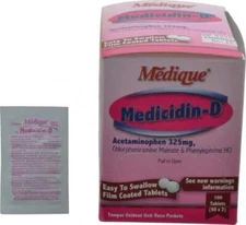 Medique Cold & Allergy Relief Tablet: 50 Envelopes (2 tabs/envelope) Medicidin-D