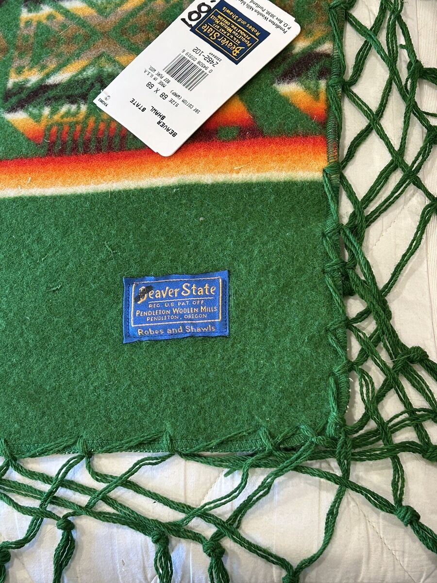1970's Pendleton Indian Friendship Blanket 68x68 Beaver 1970's Pendleton Indian Friendship Blanket 68x68 Beaver