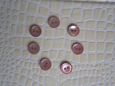 7 anciens boutons ronds en celluloïd ou rhodoïd rose nacré 2 trous 13 mm n°102 - Photo 1/4