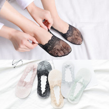 Socks In Rete Antiscivolo Invisibili Per Donne Con Stampa Floreale 5X