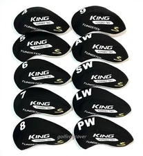 10Pcs 4-9-PLAS Quality Black Cobra Forged Tec Neoprene Golf Iron Head Covers 