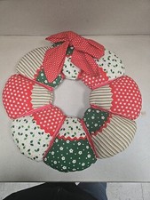 Vintage Quilt Like Patchwork Christmas Wreath