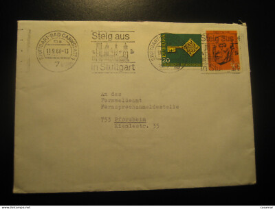 STUTTGART 1968 To Pforzheim Get Out Get Off In Stuttgart Cancel Cover GERMANY