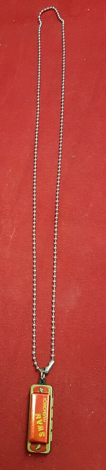 Swan Harmonica 4 Note 1 1/4" Harp on a Chain. For a Bluesman or Their Partner - Image 2 of 4