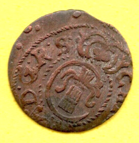 Livonia Schilling ca 1663 Carl XI "60" Suceava Romania Moldova 772