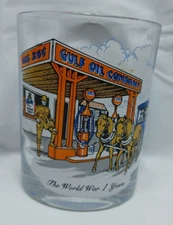 Vintage Gulf Oil Collectors Series "The World War I Years" Glass - 26 cents gal!