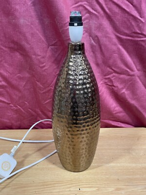 VINTAGE GROSSE BRONZEFARBENE GRÜBCHEN TISCHLAMPE