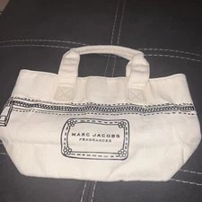 Marc Jacobs Canvas Mini Tote Bag Fragrances Cream Purse Open Top Cotton Small