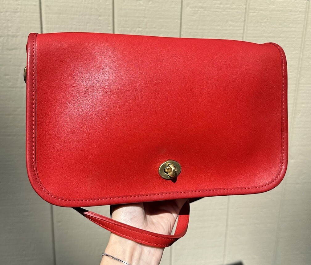 Vintage Coach Bag NYC Convertible Clutch 9635 red | eBay