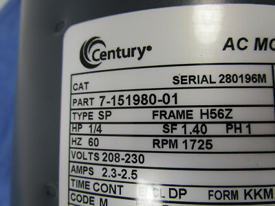 7-182703-01 Upgraded Replacement Motor Century Air Compressor
