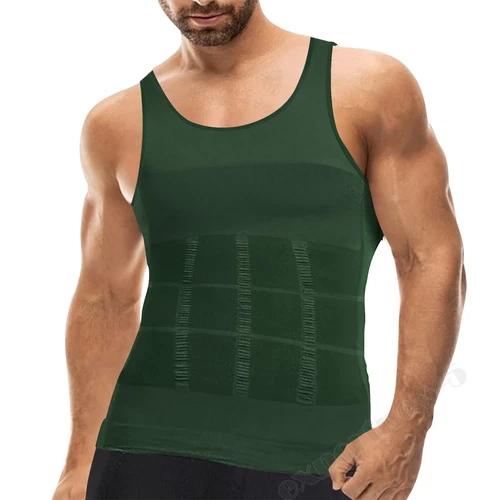 Men Body Shaper Slimming Tummy Control Vest Compression Tank Top Shapewear Shirt - Picture 22 of 23