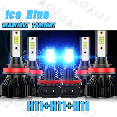 For 2007-2018 Nissan Altima Led Headlight Hi/Lo+Fog light bulbs Kit Ice Blue