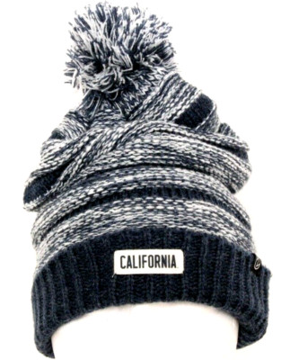 NEW University of California Cal Golden Bears Navy Knit Pom Beanie Stocking Hat