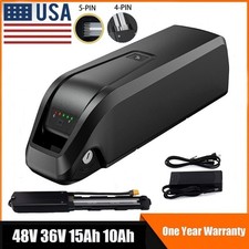 Ebike Battery 48V 36V 15Ah 10Ah 200W-1800W Electric BIKE Lithium Battery Black