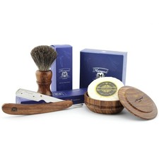 Haryali London 4pc Rasierset Holz Barbiermess...