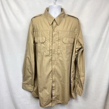 Mens Propper Tactical Long Sleeve Khaki Ripstop Shirt Size 2XL/L Long