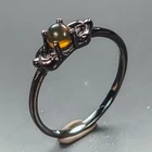 Jewellery gem Natural Black Opal Ring 925 Sterling Silver Size 7 /R470268