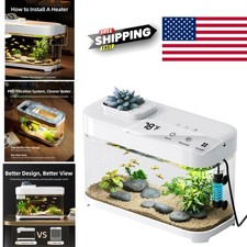 Acrylic Fish Tank 3 Gallon with Temperature Display and Easy Maintenance