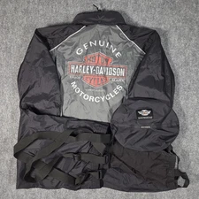 Harley Davidson Roadway Rain Suit Packable Size XL Pants Jacket Set Gray Black