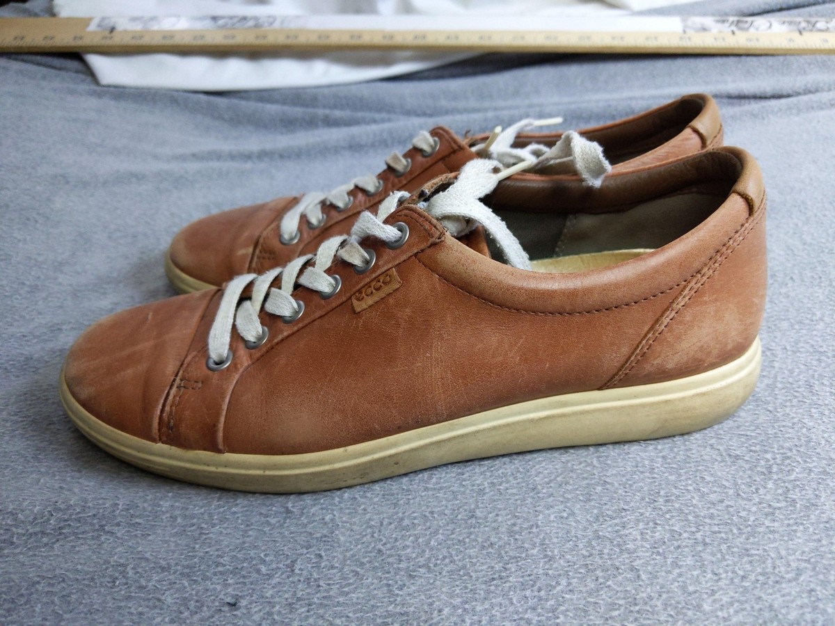 ECCO Shoes Womens Size 39 Brown Leather Lace Up Danish Design Casual Comfort