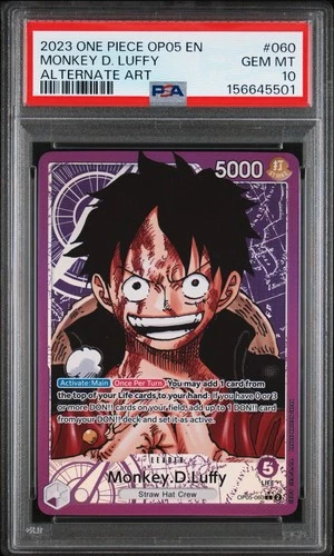 2023 ONE PIECE OP05-AWAKENING OF THE NEW ERA ALT ART #060 MONKEY D. LUFFY PSA 10