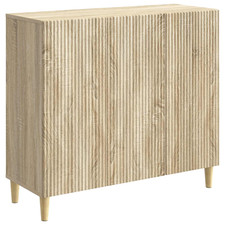 Buffet Sonoma chêne 89x34,5x80cm bois d'ingénierie 3 portes console de rangement vintage