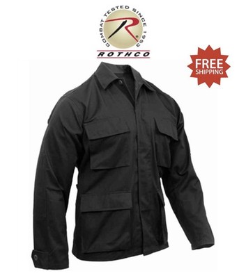 Rothco 7970 Black Battle Dress Uniform BDU Shirt - Sz L / Large - New With Tags