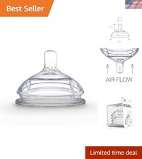 Safe Silicone Replacement Nipples, Fast Flow - 2 Count, 6  Transition