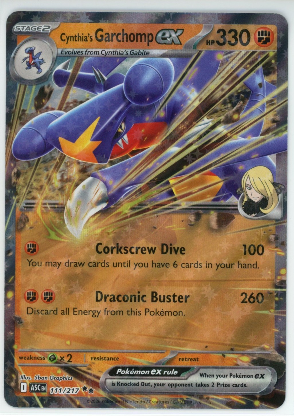 Pokemon TCG - Ascended Heroes - (ASC EN) - Cynthia's Garchomp ex - 111/217