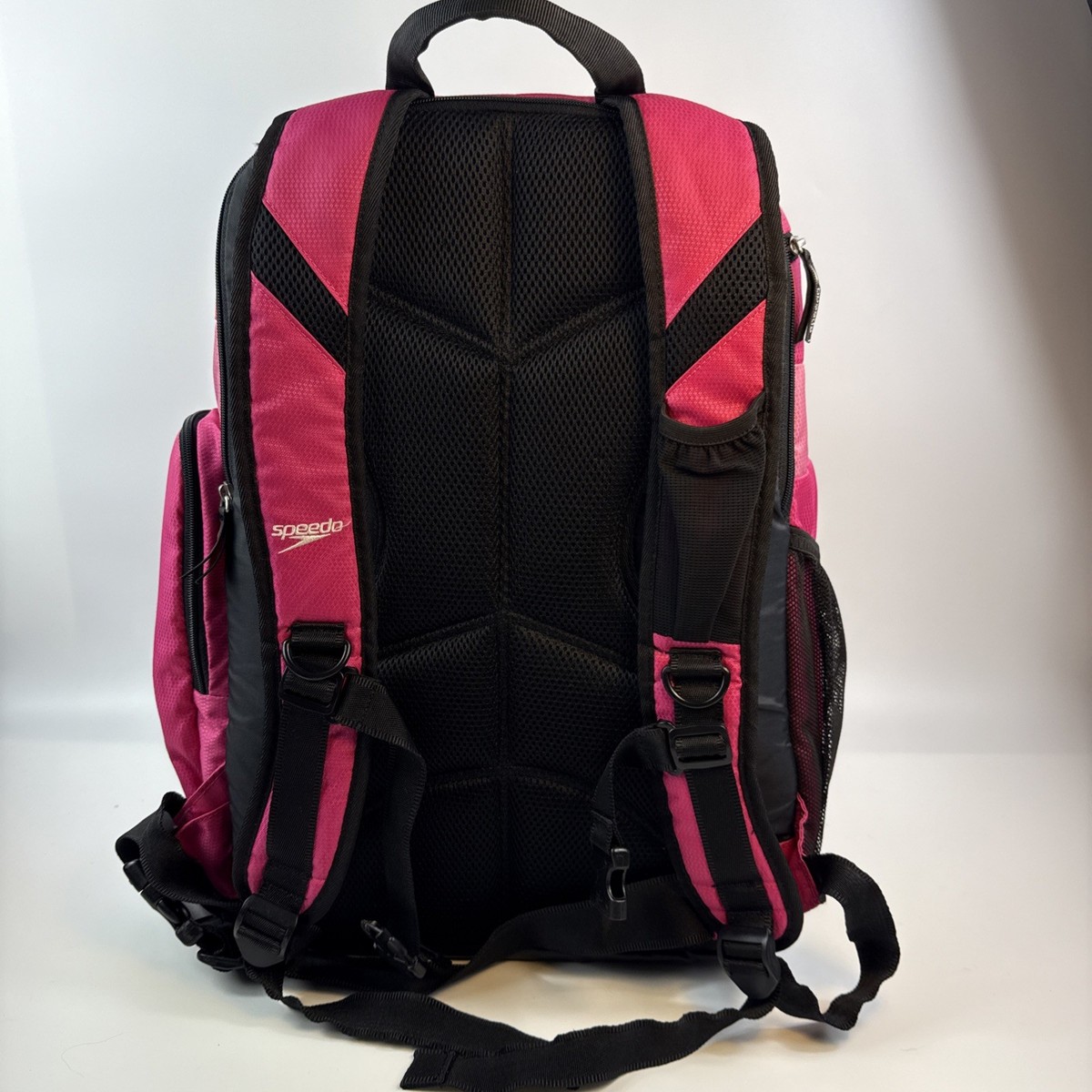 Speedo Vibrant Pink and Black Backpack Speedo 35L Team Swimming Backpack | Simply Swim | Simply Swim UK main image 2
