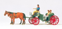 Preiser 75153 Droschke Offen 5 Figuren Fertigmodell Tt 1:120 Neu + Ovp